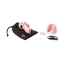 CB-X CB-6000S Pink Male Chastity Cage with storage pouch, padlock, and interchangeable rings.