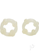 Island Rings Double Stacker Cock Rings Glow in the Dark, silicone, stretchy, two-piece set for enhanced pleasure.