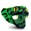 Creature Cocks Master Cobra Silicone Cock Ring Green showcasing a striking green cobra design with fangs and hypnotic eyes.