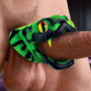 Creature Cocks Master Cobra Silicone Cock Ring Green featuring striking cobra design enhancing pleasure.