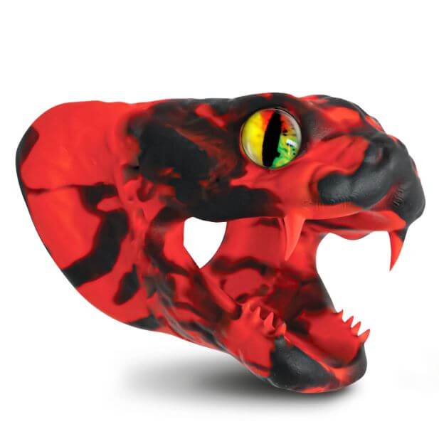 Creature Cocks Master Cobra Silicone Cock Ring Red with striking cobra design in bold red and black colors.