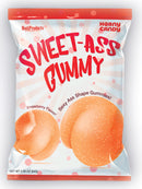 Hott Products Sweet-Ass Strawberry Gummies 60 Gram Bag featuring sexy ass-shaped gummies in a playful design.