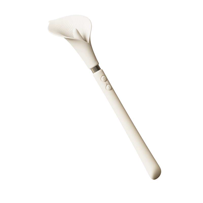 ZALO Calla Dual-Head Vibrating Wand in Ivory White, designed for discreet personal massage and dual stimulation.