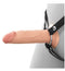 Fantasy X-Tensions Elite 6" Silicone Hollow Strap-On in light flesh tone with dual-density design and black adjustable harness.
