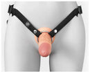 Fantasy X-Tensions Elite 6" silicone hollow strap-on in light with dual-density construction and adjustable harness.