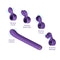 Magic Stick S1 Plus Multi-Functioning Vibe Purple with modular attachments including Vibrating Thumb, Rabbit Ears, Rotating Tongue, and Kneading Massage