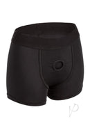 Her Royal Harness Boxer Brief XXLarge/XXXLarge Black harness boxer briefs featuring a comfortable design and reinforced O-ring.