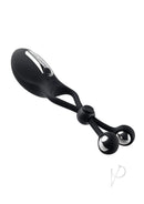 Zero Tolerance Big Bang Adjustable Cock Tie with Balls Black on a white background.