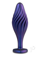 Anal Adventures Matrix Bling Silicone Plug Sapphire Blue featuring tapered head and textured design for enhanced stimulation.