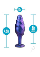 Anal Adventures Matrix Bumped Bling Silicone Plug Sapphire showing dimensions and design features.