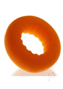 Oxballs Axis Rib Griphold Cock Ring Orange Ice, a comfort-fit cock ring with a soft, stretchy design.