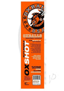 Oxballs Oxshot 6 Inch Silicone Shower Butt Nozzle Black Blue packaging showcasing features and details.