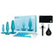 b-Vibe 7 Piece Anal Training and Education Set Teal displayed, featuring various anal plugs and educational materials.