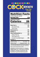 Nutrition facts for Cock Rockets Oral Sex Candy Grape including calories and serving size information.