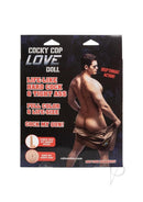 CalExotics Cocky Cop Inflatable Male Love Doll Vanilla packaging showcasing lifelike details and adventurous fantasy features.