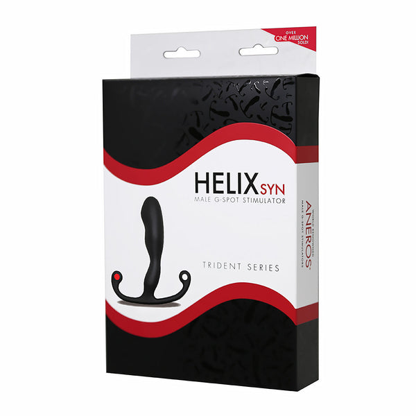 Aneros Trident Series Helix Syn Prostate Stimulator packaging with sleek design and clear labeling.