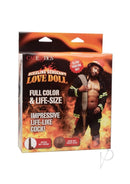 Sizzling Sergeant Love Doll Chocolate packaging showcasing a life-like male inflatable love doll.