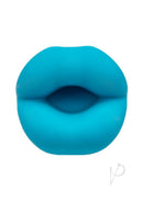Kyst Lips Rechargeable Silicone Bullet Vibrator Blue with plush blue lips design for pinpoint pleasure.