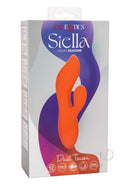 Stella Liquid Silicone Dual Teaser Vibrator Orange packaging showcasing its vibrant design and features.
