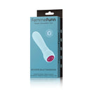 FemmeFunn Booster Bullet Silicone Vibrator Light Blue packaging showcasing sleek design and advanced features.