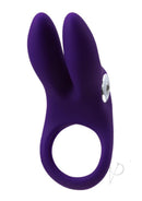 VeDO Sexy Bunny Silicone Couples Cock Ring Deep Purple with playful bunny-ear design for shared pleasure.