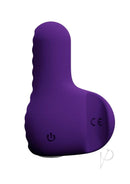 VeDO Nea Rechargeable Silicone Bullet Vibrator Deep Purple in a compact and ergonomic design with power button.