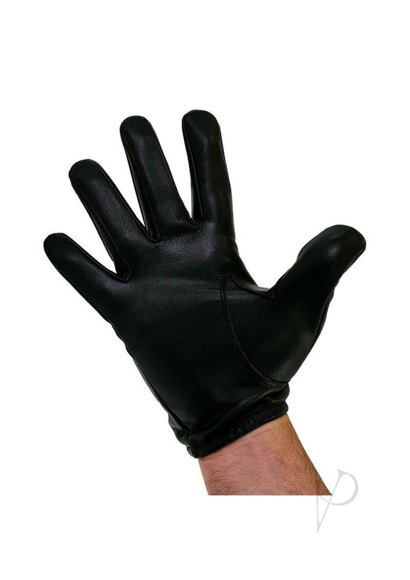 Prowler RED Leather Gloves XLarge Black displayed on a hand, showcasing premium leather quality and stylish design.