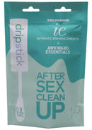 Awkward Essentials Dripsticks 3-Pack packaging for post-sex cleanup with medical-grade cum sponges, gentle on the skin.