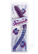 Shades Gradient Jelly Double Dong Blue/Violet in packaging, showcasing beautiful color fade and body-safe TPR design.