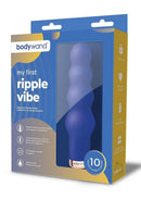 Bodywand My First Ripple Vibe Silicone Vibrator Blue packaging showcasing its beginner-friendly design and 10 vibration modes.