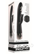 Heat Up and Chill Heating and Cooling G-Spot Vibrator Black packaging displaying temperature features and design.
