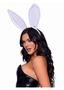 Leg Avenue Ruffle Bunny Ears One Size White with ruffled detailing, perfect for playful costumes and themed parties.