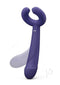 Please Me Rechargeable Silicone Vibrator Moonlight Indigo in deep indigo color showcasing its unique design and multifunctional features.