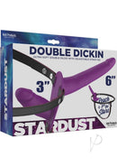 Stardust Double Dickin Silicone Double Dildo Strap-On Purple packaging showcasing ultra-soft double dildo design
