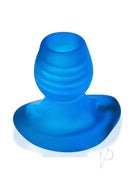 Oxballs Glowhole 1 Morph LED Hollow Butt Plug Small Blue with a soft and stretchable design, glowing with blue LED light.