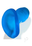 Oxballs Glowhole 1 Morph LED Hollow Butt Plug Small Blue with a soft, stretchy design and illuminated interior.