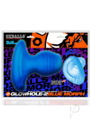 Oxballs Glowhole 2 Morph Hollow Butt Plug LED Large Blue showcasing a frosted clear body and cool blue LED light.