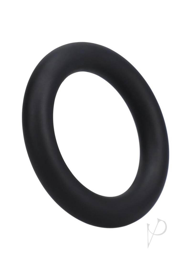 Rock Solid The Silicone Gasket Large Black premium cock ring made of health-grade silicone for enhanced performance.