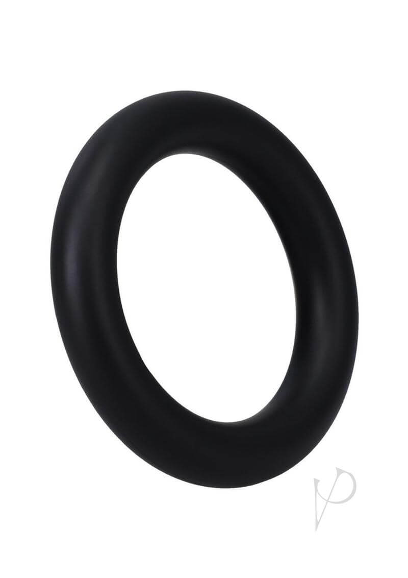 Rock Solid Silicone Gasket MD Black, a circle cock ring designed for size enhancement and body-safe use.
