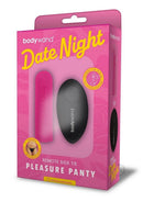 Bodywand Date Night Remote Egg with Side-Tie Panty Pink packaging featuring remote and panty design.