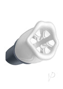 LUX Active First Class Rotating Masturbator Cup Navy/White with textured inner chamber design.