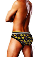 Prowler BDSM Rubber Ducks Brief Black Yellow Large showcasing a bold rubber duck print and comfortable fit.