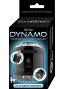 Nasstoys Dynamo Dual End Vibrating Masturbator Cup Black packaging with ten dynamic functions highlighted.