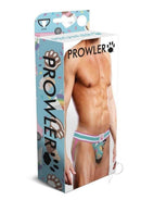 Prowler Sundae Jock XL Blue Pink packaging featuring a male model showcasing stylish jockstrap design and vibrant pastel colors.