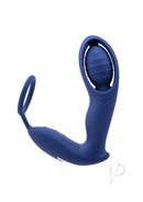 Zero Tolerance Extra Mile Double Motor C-Ring Vibrator Blue in a sleek design with dual stimulation features.