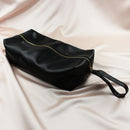 Edonista Alice 14 Piece Bondage Set black PU leather case with gold zipper