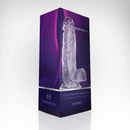 Edonista Derek 8 Inch Dildo With Suction Cup Clear product packaging display on a modern background.