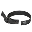 Leather Cinch Adjustable Cock Ring Black made of soft genuine leather, featuring adjustable strap and metal fasteners.