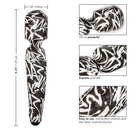 Hype 8.25 Inch Silicone Waterproof Massager Black displayed with dimensions and features like powerful and easy to use.