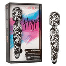 Hype 8.25 Inch Silicone Waterproof Massager Black in packaging, showcasing its sleek design and features.